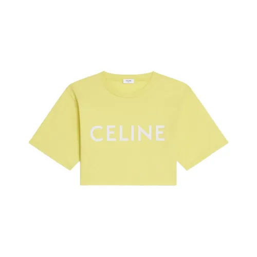 CELINE Желтые Женские Короткие Топы