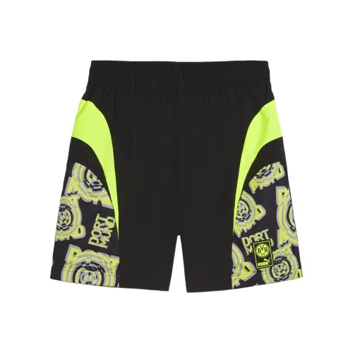 PUMA BVB FTBLNRGY Ткани вязаные Короткий Повседневные шорты Мужской Черный