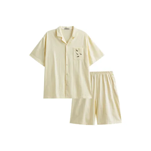 Same Language Пижамный комплект Мужской Лунно-желтый · Чернила Карп