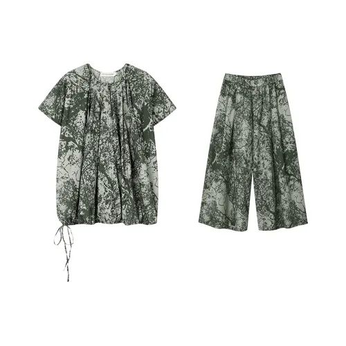 CICADAHOME Пижамный комплект женский оттенок зеленый