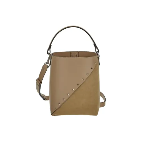 Valentino Телячья кожа Ведрообразная сумка Сумка на одно плечо Стандартная Женская Бежевая