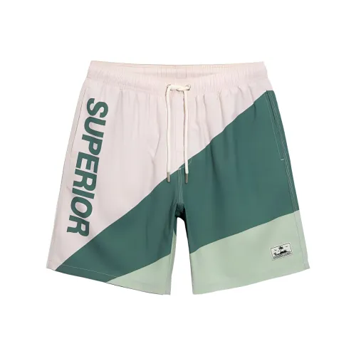 GAILANG Пляжные шорты Мужские Экрю Серый Зеленый Пэчворк