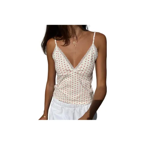 Brandy Melville Red Heart Белые Женские Майки