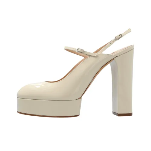 Casadei Tiffany Грубый каблук Высокие каблуки 14 см Женские Кремовый