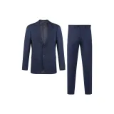 Бизнес костюм (Темно-синий бизнес костюм пальто + темно-синие брюки)
