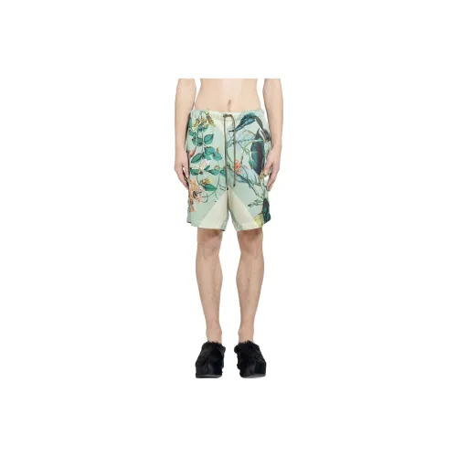 DRIES VAN NOTEN Мятно-зеленые мужские повседневные шорты