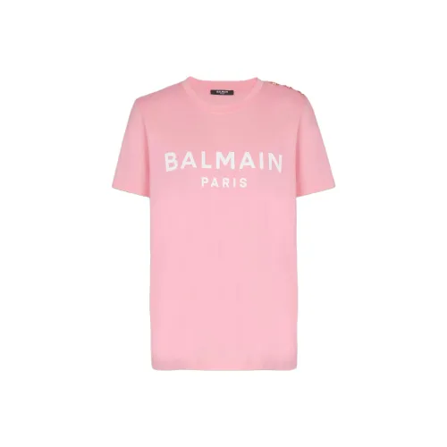 BALMAIN Светло-розовые Женские Т-рубашки