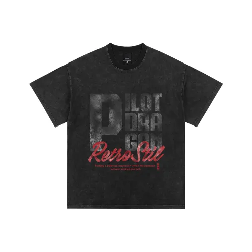 PILOTDRAGON T-Shirt Унисекс Выцветший Черный