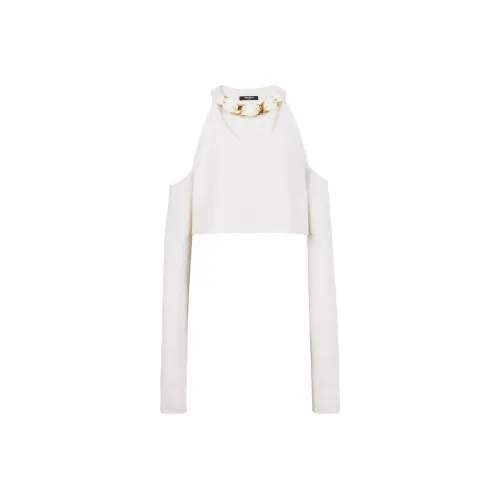 BALMAIN SS22 Slim Fit Свитер Женский Белый