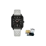 Черно-серый кожаный ремешок