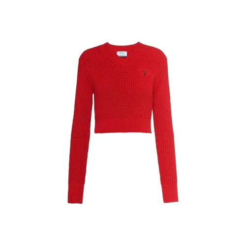 PRADA Красный Женские Короткие Топы