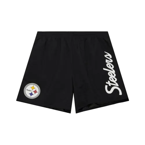 MITCHELL NESS Команда Essentials Нейлон Шорты Pittsburgh Steelers Повседневные шорты Мужской Черный