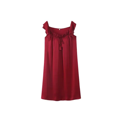 XUANZHITING Ночная сорочка Женская Красная