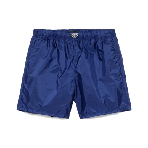 PRADA FW25 Пляжные шорты Мужские Синие