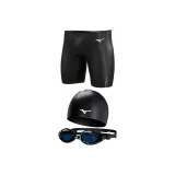 Set из трех предметов (Черный + Очки для плавания с диоптрией + Шапочка для плавания)
