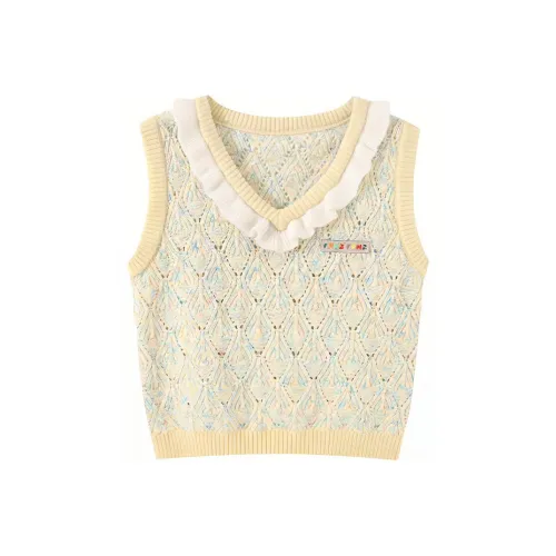 ANDN Майка Женская Разноцветные точки Желтая