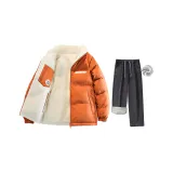 Натуральный Желтый Хлопок + Дымчатый Серый Флис с Подкладкой Деним