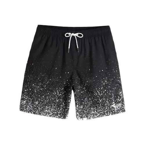 GAILANG Пляжные шорты Мужские Кляксы чернил Белый Точка