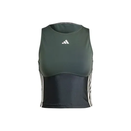 Adidas HYPERGLAM SHINE Training CROP TANK TOP Майка Женская Зеленая