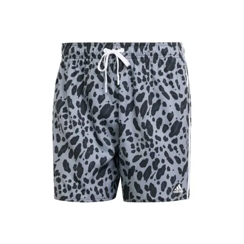 Adidas Essentials 3 Stripes Animal Print Clx Swim Shorts Swim Trunks Men's Black