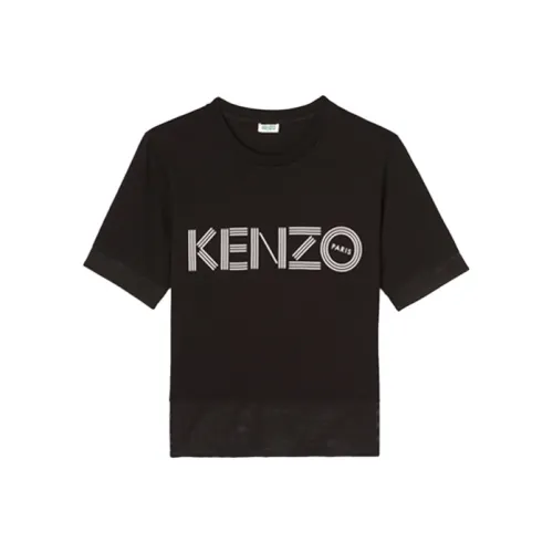 KENZO Letter Logo Черные Женские Футболки