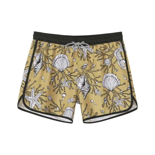 SURFCUZ Пляжные шорты Мужские Черный Желтый Оболочка