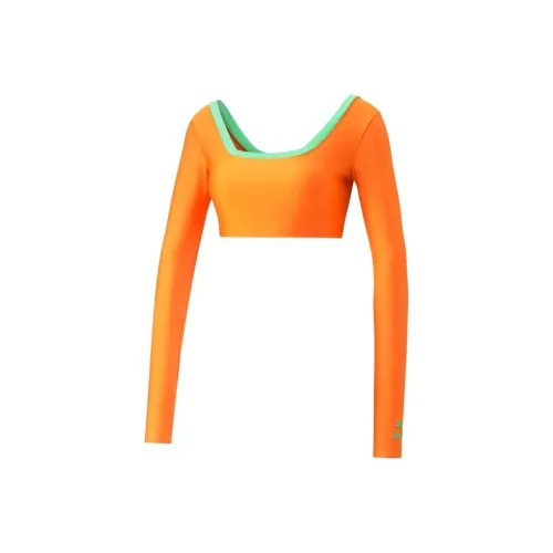 PUMA X DUA LIPA Оранжево-красные Женские Короткие Топы