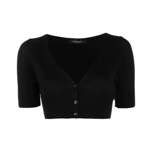 VERSACE Slim Fit Трикотаж Женский Черный