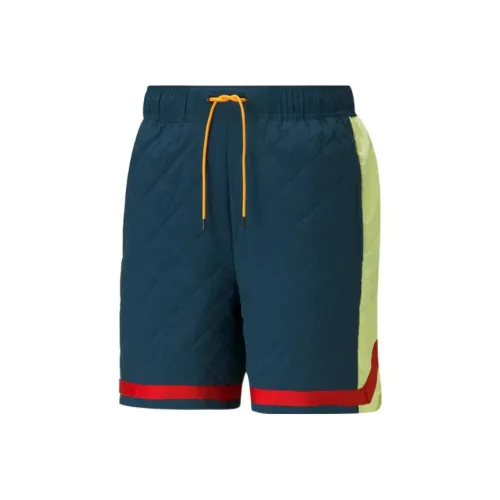 PUMA Вязаные Тканевые Баскетбольные Шорты Мужские Синие