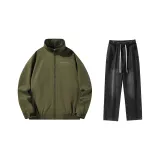 Комплект (Армейский зеленый топ + черные джинсы)