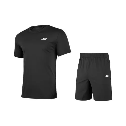 Skechers Одежда Sets Угольный черный/0018 Мужская Повседневная Спортивная Одежда