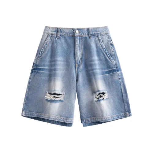 SIMPLE RIMLESS SRME Джинсовые шорты Унисекс Light Синий