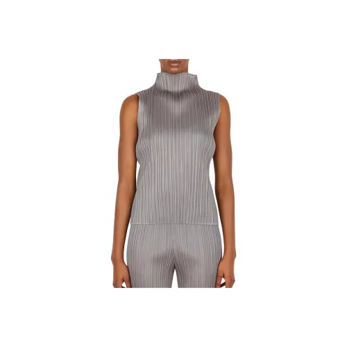 PLEATS PLEASE ISSEY MIYAKE Серые Женские Майки