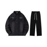 Комплект (Черный топ + Черные штаны с флисовой подкладкой)