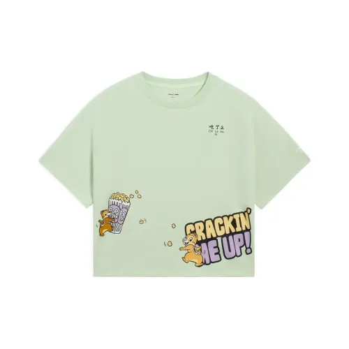 LiNing x Disney КРОП ТОП Женский Пресный Зеленый