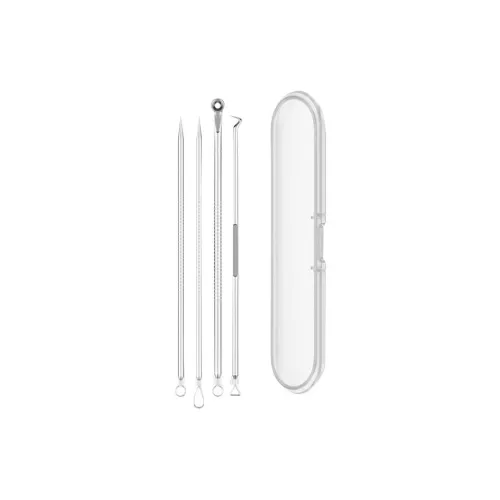 SHUXIAOSHE Серебряный Пластик Коробка Шприц для удаления прыщей Удобный Четырехкомпонентный Набор