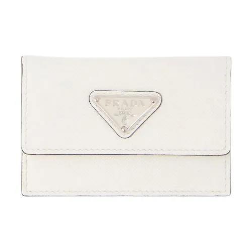 PRADA Saffiano Кожа Держатель для карт Стандартный Мужской Белый