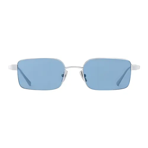 LOUIS VUITTON Металл Прямоугольный Солнцезащитные очки Мужской Серебряный