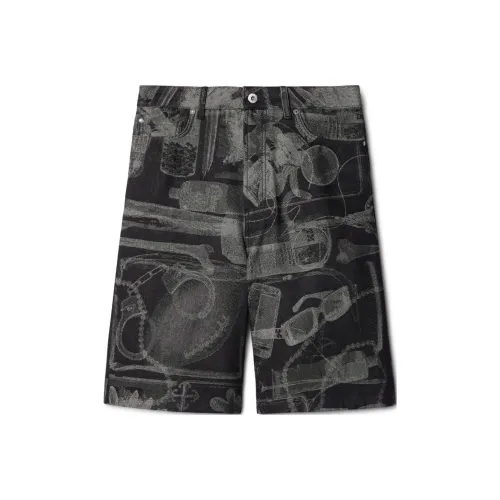 Off Белый SS24 Повседневные шорты Свободный крой Унисекс Серый