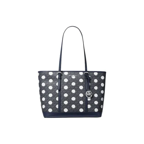 MICHAEL KORS Jet Set Покрытый холст Тоут Сумка Сумка для покупок Сумка Большая Женская Морской синий