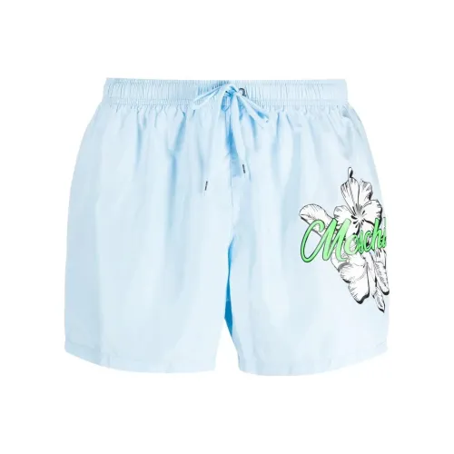 MOSCHINO Blue Men's Beach Shorts MOSCHINO Синие Мужские Пляжные Шорты