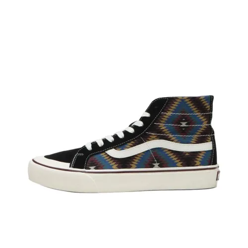 Vans SK8 High Топ Скейтборд Кроссовки Женские Черный Синий Желтый