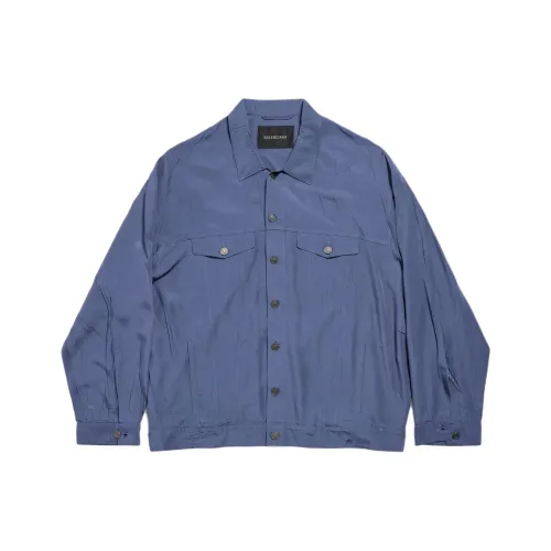 Balenciaga FW25 Куртки и Пальто Стандартный крой Мужской Выцветший Синий