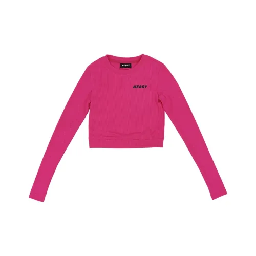 NERDY Длинный рукав Т-рубашка Женская Розово-красная