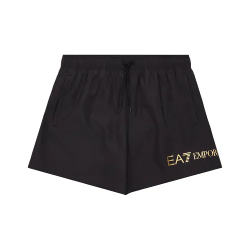 EMPORIO ARMANI EA7 Пляжные шорты Мужские Черные