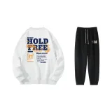 Комплект (Белая длинная рубашка с длинным рукавом + черные штаны)