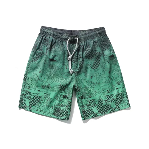 GAILANG Пляжные шорты Мужские Черный Зеленый Градиент