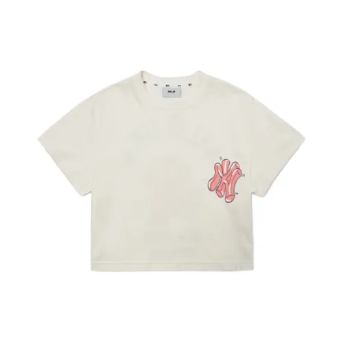 Mlb Base Logo T-Shirt Женская Айвори Белый