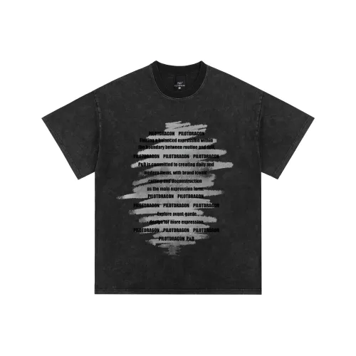 PILOTDRAGON T-Shirt Унисекс Выцветший Черный