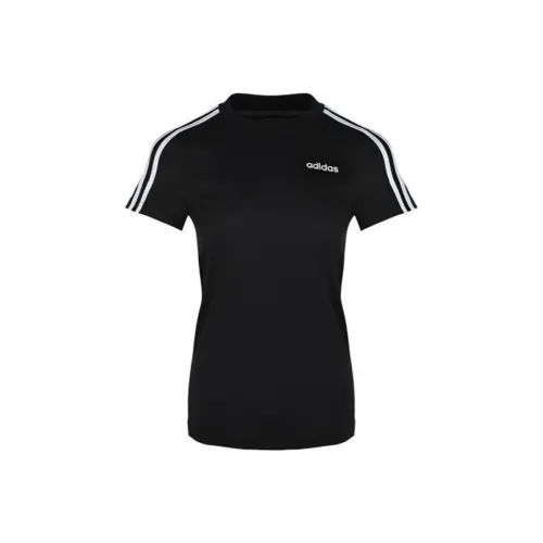 Adidas Essentials 3 Stripes T-Shirt Женская Черная